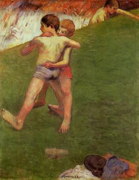 Paul Gauguin : Breton Boys Wrestling